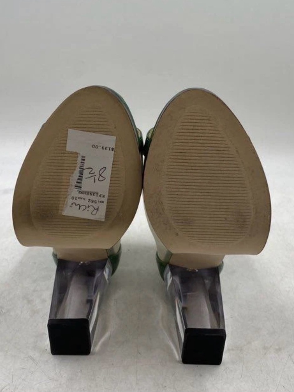 Katy Perry Green Mesh Peep-Toe Heeled Ankle Booties - Picture 8 of 8
